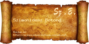 Szimonidesz Botond névjegykártya
